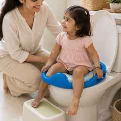 Cushioned Potty Seat with Handles - Blue Aeroplane