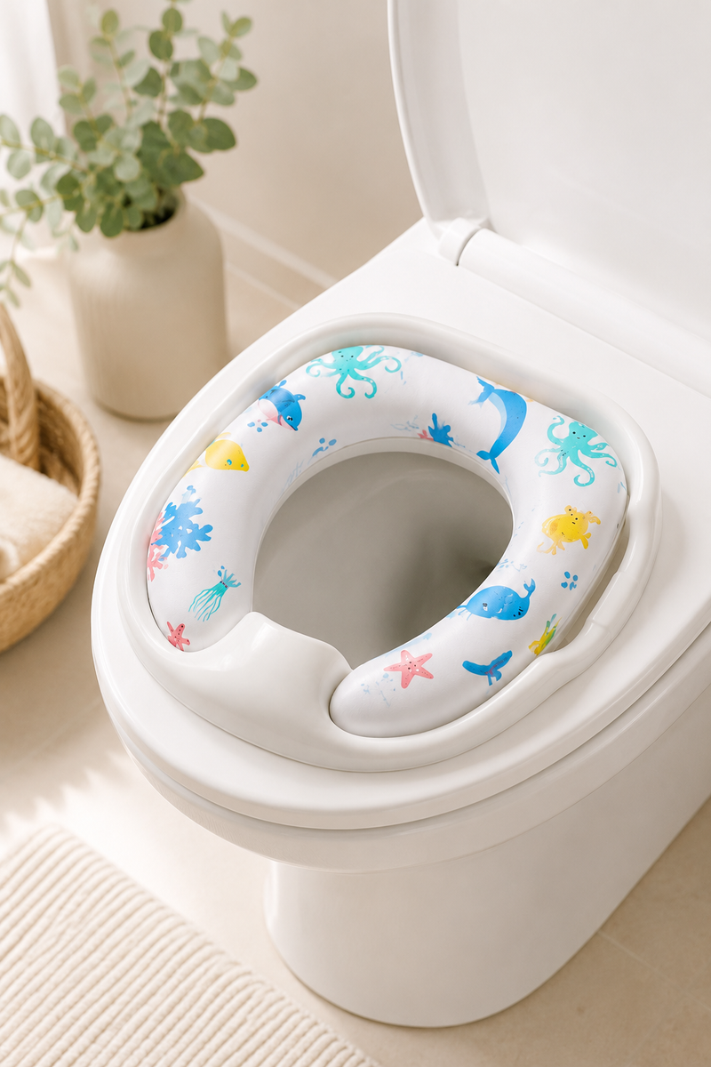 Cushioned Potty Seat with Handles - Sea Friends