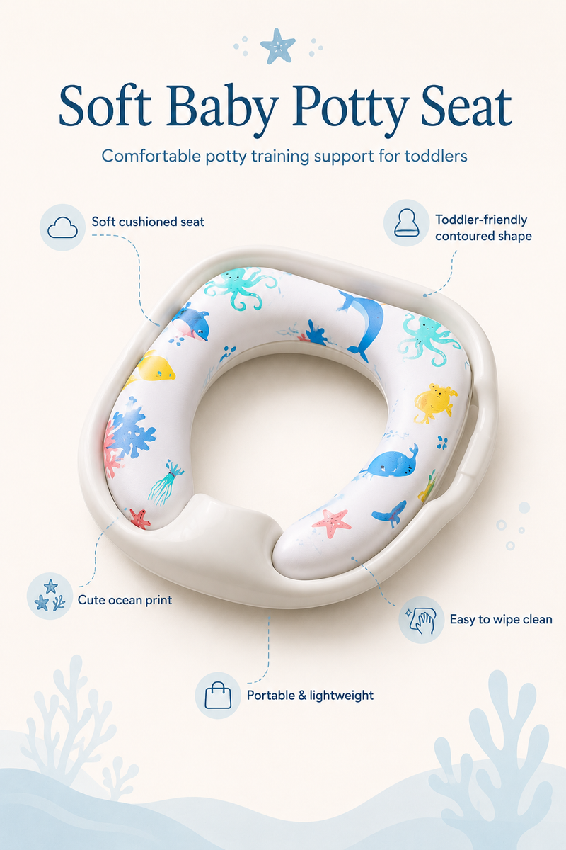 Cushioned Potty Seat with Handles - Sea Friends