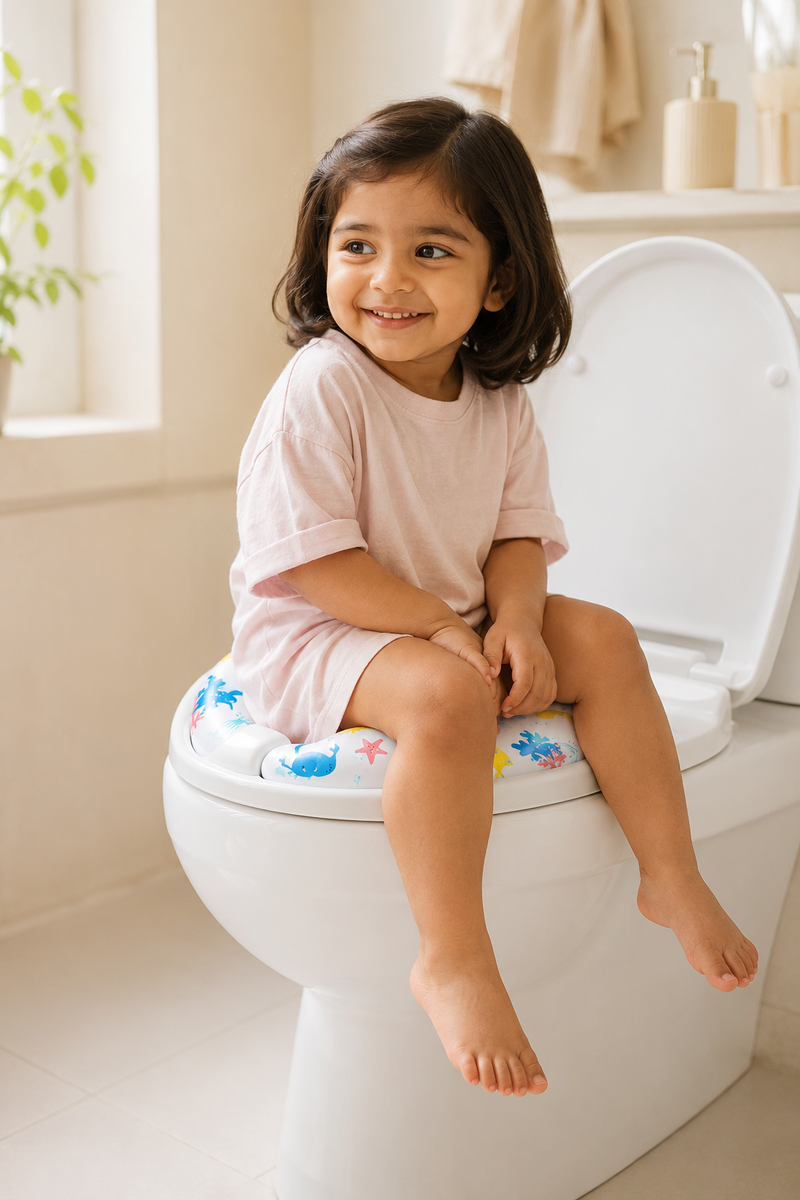 Cushioned Potty Seat with Handles - Sea Friends