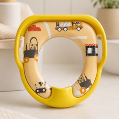 Cushioned Potty Seat with Handles - Yellow Truck