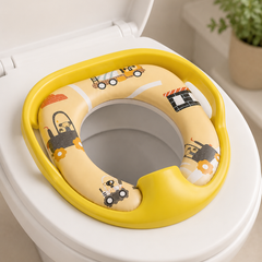 Cushioned Potty Seat with Handles - Yellow Truck