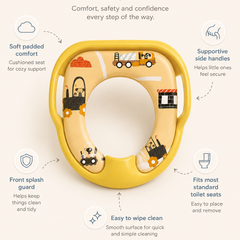 Cushioned Potty Seat with Handles - Yellow Truck