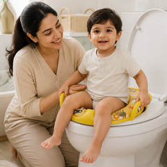 Cushioned Potty Seat with Handles - Yellow Truck