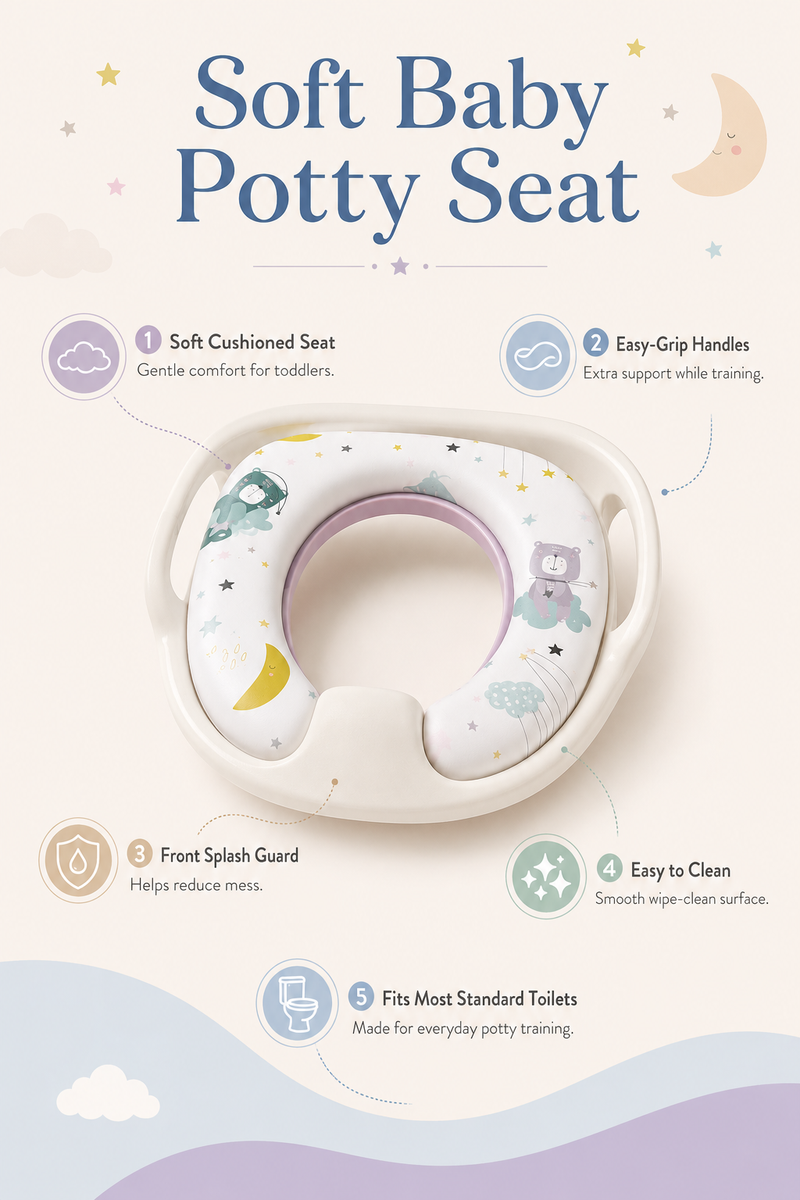 Cushioned Potty Seat with Handles - Gey Bear
