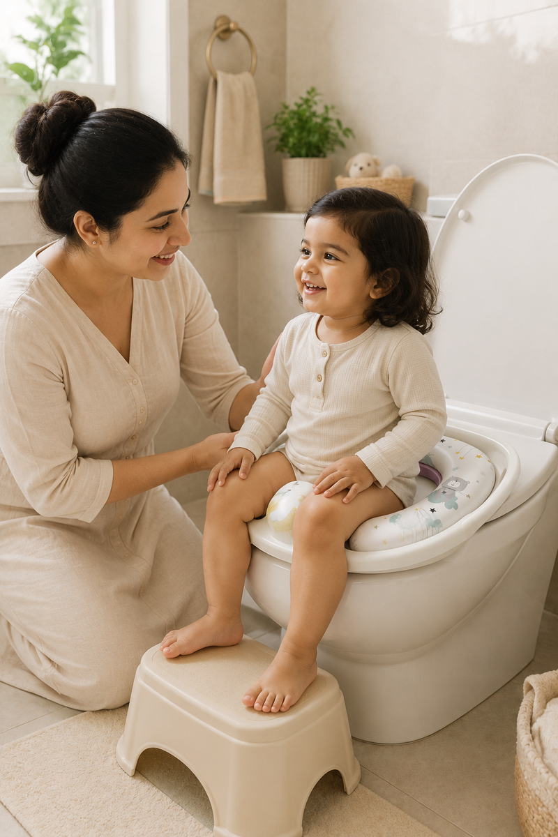 Cushioned Potty Seat with Handles - Gey Bear