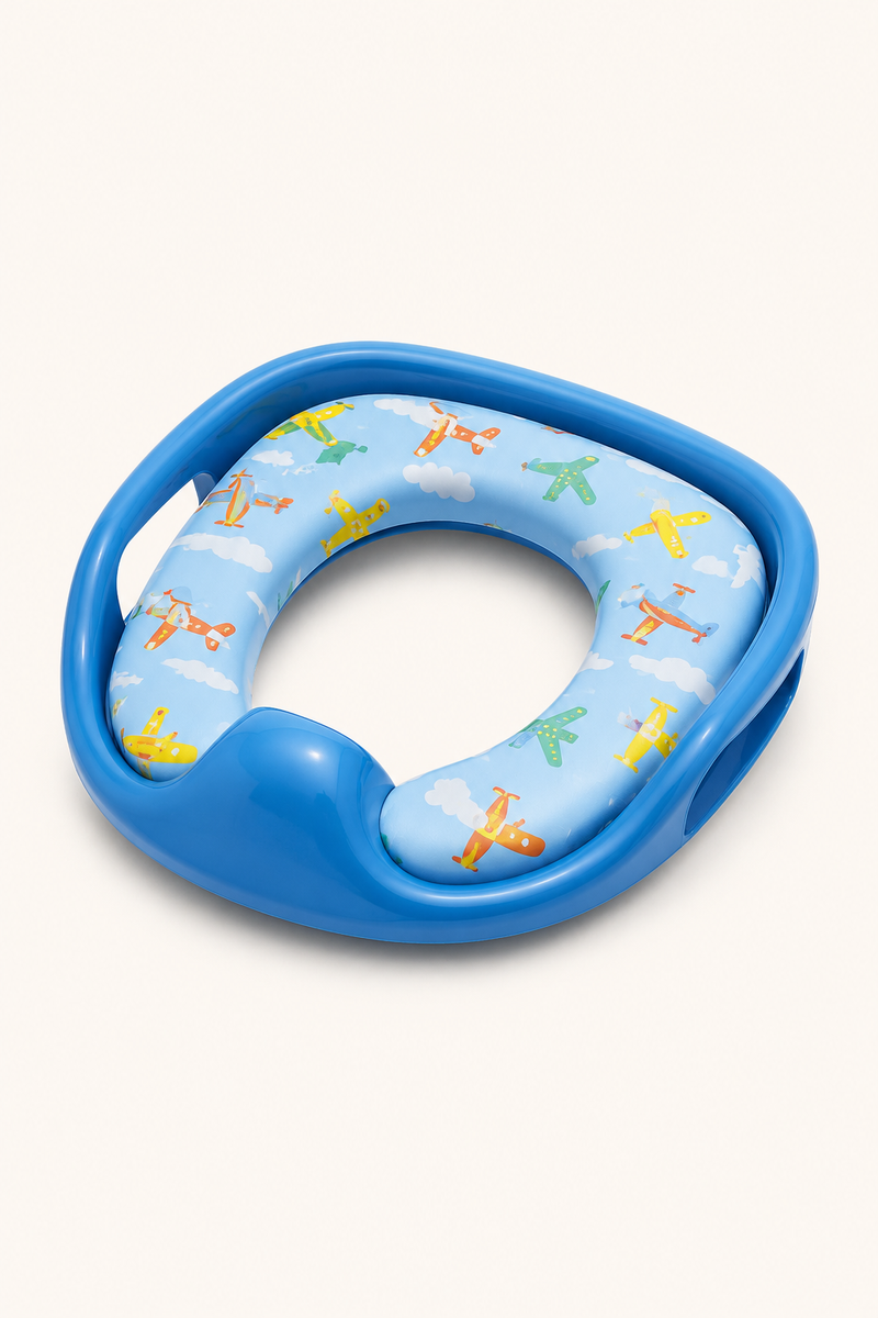 Cushioned Potty Seat with Handles - Blue Aeroplane