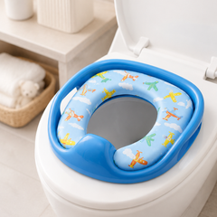 Cushioned Potty Seat with Handles - Blue Aeroplane