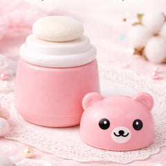 Pink Baby Powder Puff | Baby Powder Puff With Box | Powder Puff With Box Holder Container | Powder Puff For Babies | Puff Powder Box