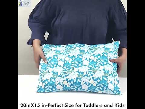 Hydrangea - Toddler Pillow with 100% Cotton Removable cover - 20 X 15 Inches | Children Pillows