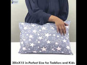 Born Star Grey Toddler Pillows with 100% Cotton Removable cover - 20 X 15 Inches | Children Pillows