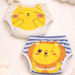 Set of 2 Diaper Training Pull Up Pants Reusable Breathable Soft Cotton Diaper Training Pants  (Size Small)