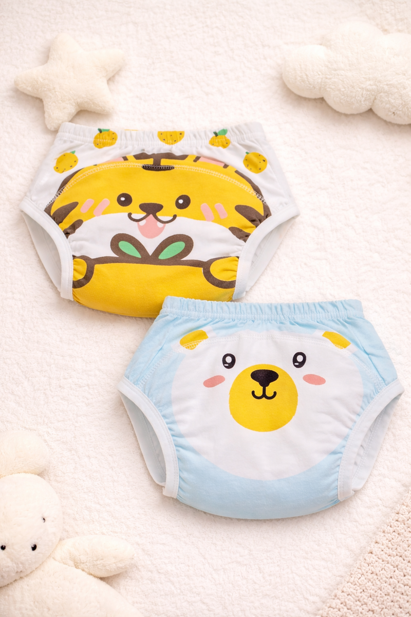 Set of 2 Diaper Training Pull Up Pants Reusable Breathable Soft Cotton Diaper Training Pants  (Size Large 18 to 24 Months)