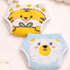 Set of 2 Diaper Training Pull Up Pants Reusable Breathable Soft Cotton Diaper Training Pants  (Size Large 18 to 24 Months)