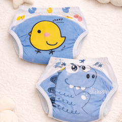 Set of 2 Diaper Training Pull Up Pants Reusable Breathable Soft Cotton Diaper Training Pants (Size Medium 12 to 18 Months)