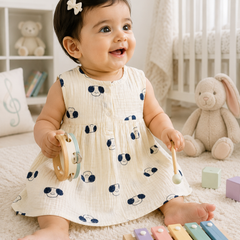 Puppito Girls Dress | Sleeveless | Premium Crinkled Double Layered Muslin Fabric