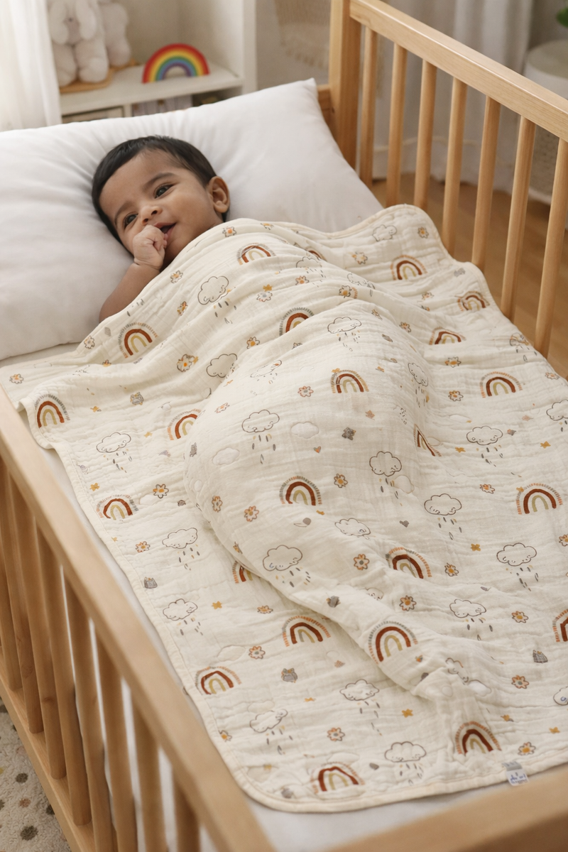 Premium Muslin Quilts for 0 to 2 Yrs | Rainbow