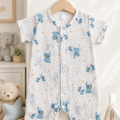 2 Ellis | Short Sleeves | Unisex Romper Bodysuit | 100% Cotton Muslin for 0 to 2 Yrs