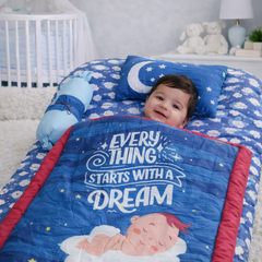 Kradyl Kroft 6 Pc Bedding Set for Infants | Baby Bedding Set | Baby Mattress with Quilt | Side Pillows | Head Pillow (Clouds)