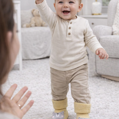 Grey Bear- Baby Sock Shoes for Infants Babies - 6 to 18 Months