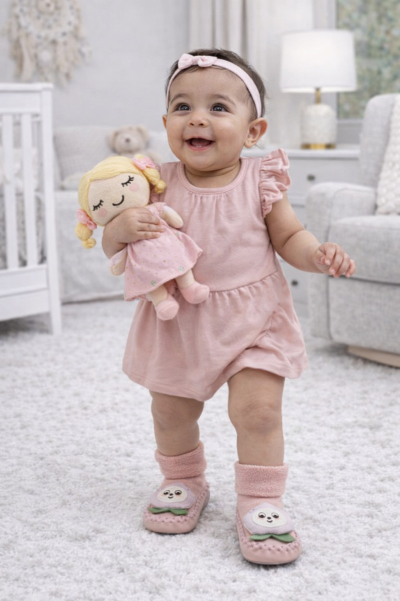 Pink Carrot- Baby Sock Shoes for Infants Babies - 6 to 18 Months