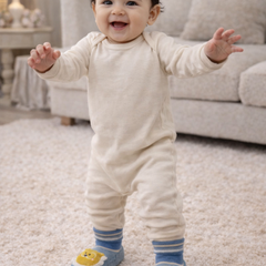 Yellow Bear- Baby Sock Shoes for Infants Babies - 6 to 18 Months