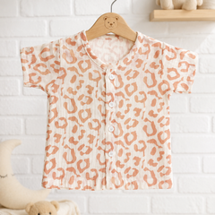1 Pc Short Sleeve Premium Crinkled Muslin Jhabla Vest - Pugmark