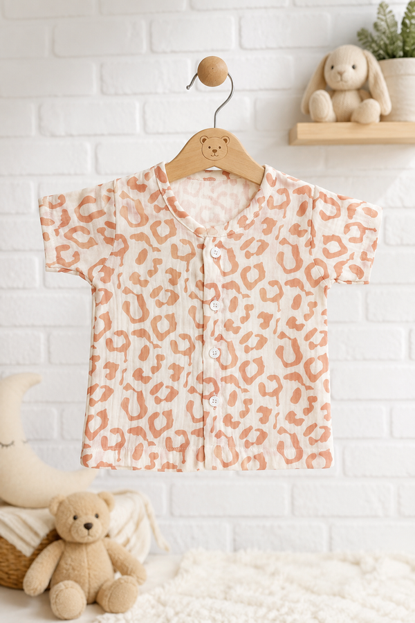 1 Pc Short Sleeve Premium Crinkled Muslin Jhabla Vest - Pugmark