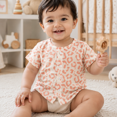 1 Pc Short Sleeve Premium Crinkled Muslin Jhabla Vest - Pugmark