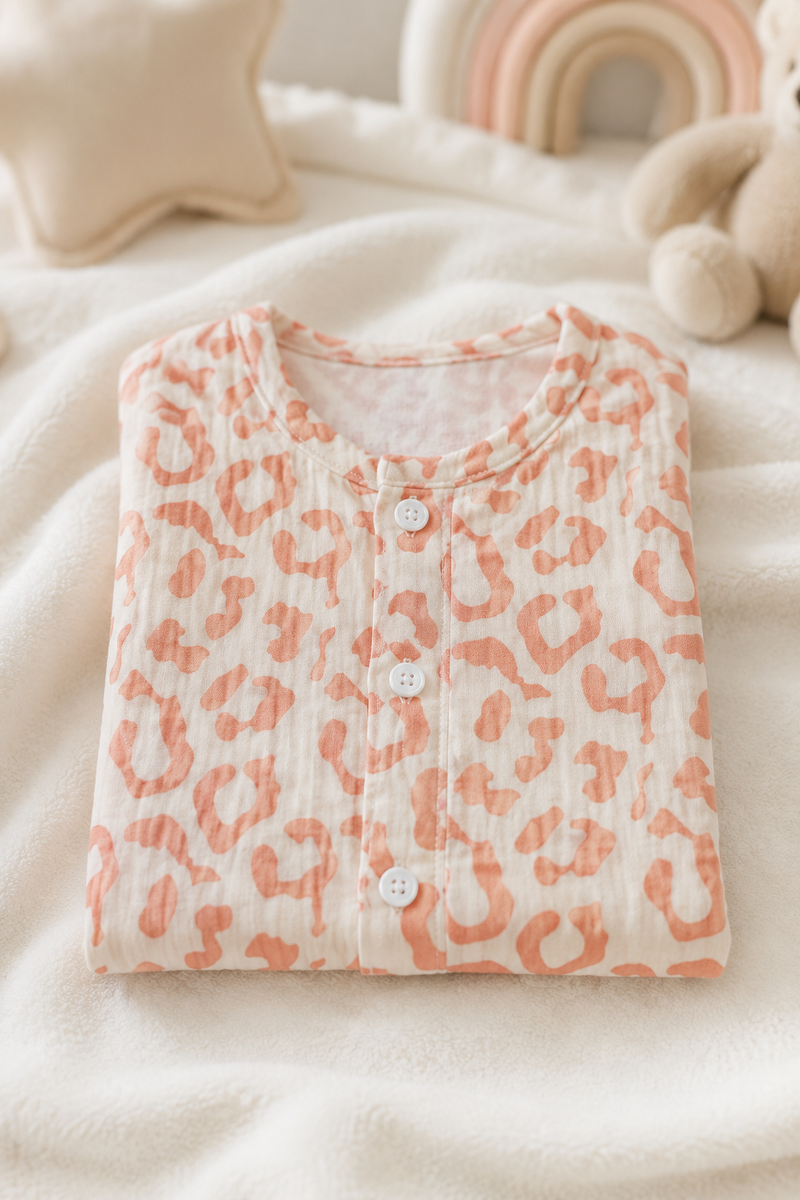 1 Pc Short Sleeve Premium Crinkled Muslin Jhabla Vest - Pugmark