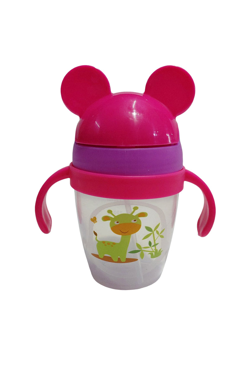 Kradyl Kroft BPA Free Straw Sipper Cup with Twin Handle and snap close Lid