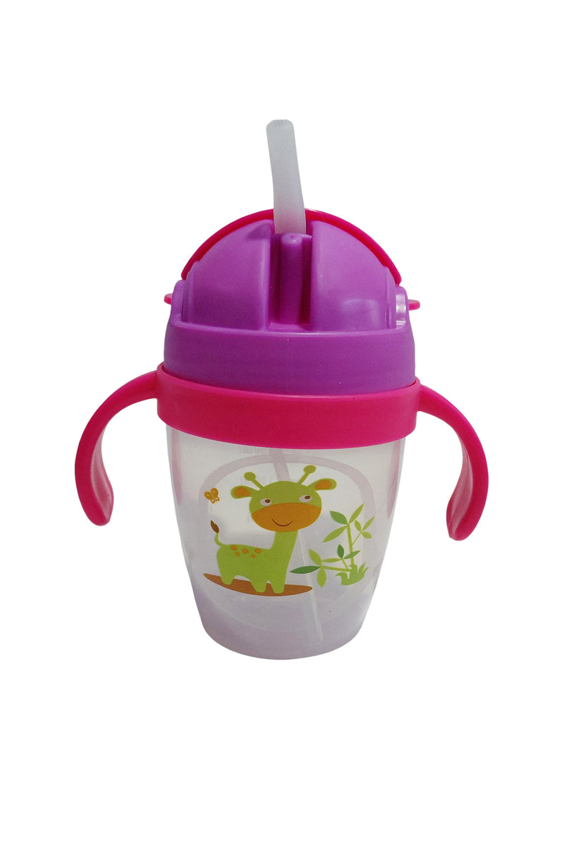 Kradyl Kroft BPA Free Straw Sipper Cup with Twin Handle and snap close Lid