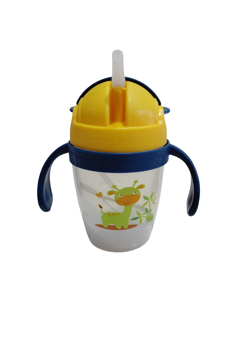 Kradyl Kroft BPA Free Straw Sipper Cup with Twin Handle and snap close Lid