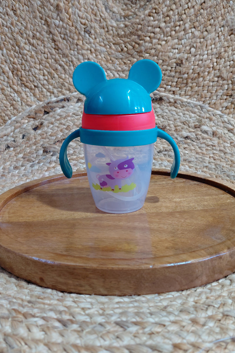 Kradyl Kroft BPA Free Straw Sipper Cup with Twin Handle and snap close Lid