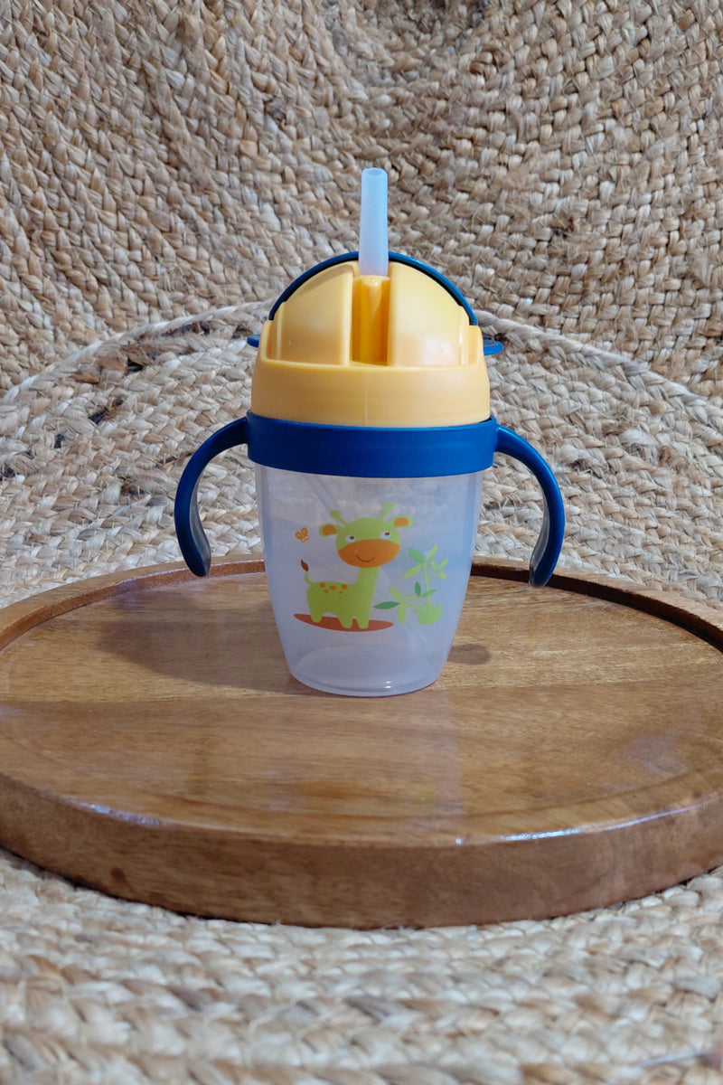 Kradyl Kroft BPA Free Straw Sipper Cup with Twin Handle and snap close Lid