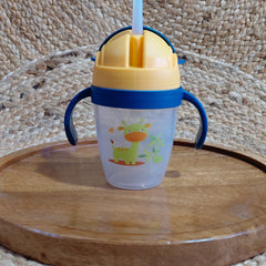 Kradyl Kroft BPA Free Straw Sipper Cup with Twin Handle and snap close Lid