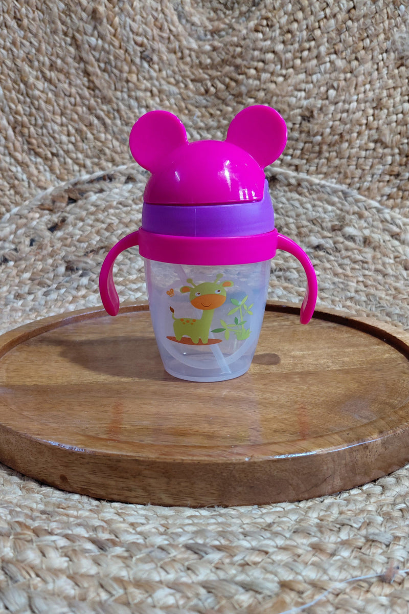 Kradyl Kroft BPA Free Straw Sipper Cup with Twin Handle and snap close Lid