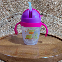 Kradyl Kroft BPA Free Straw Sipper Cup with Twin Handle and snap close Lid