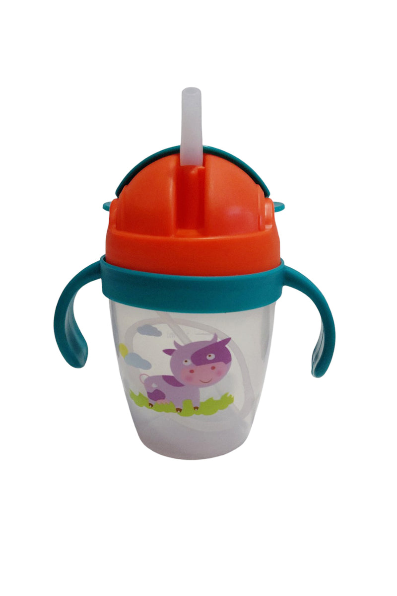 Kradyl Kroft BPA Free Straw Sipper Cup with Twin Handle and snap close Lid