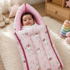 Pink Rabbit Muslin Baby Sleeping Bag N Carrier