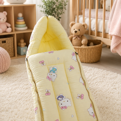 Yellow Kitty Muslin Baby Sleeping Bag N Carrier