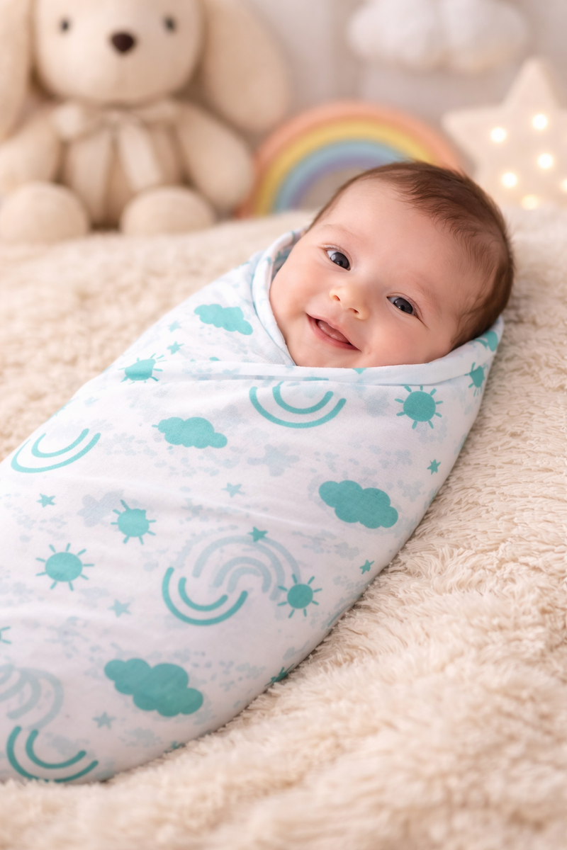 Set of 4 Fine Cotton Swaddles | Superfine Cotton - Alpha