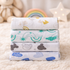 Set of 4 Fine Cotton Swaddles | Superfine Cotton - Alpha