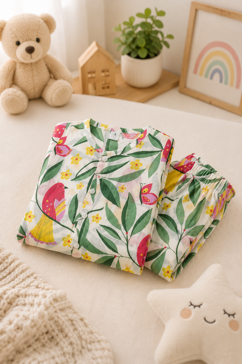 Sweet Birds - 100% Cotton Lightweight Cambric Soft Unisex Muslin Set for New Born to 6 Years