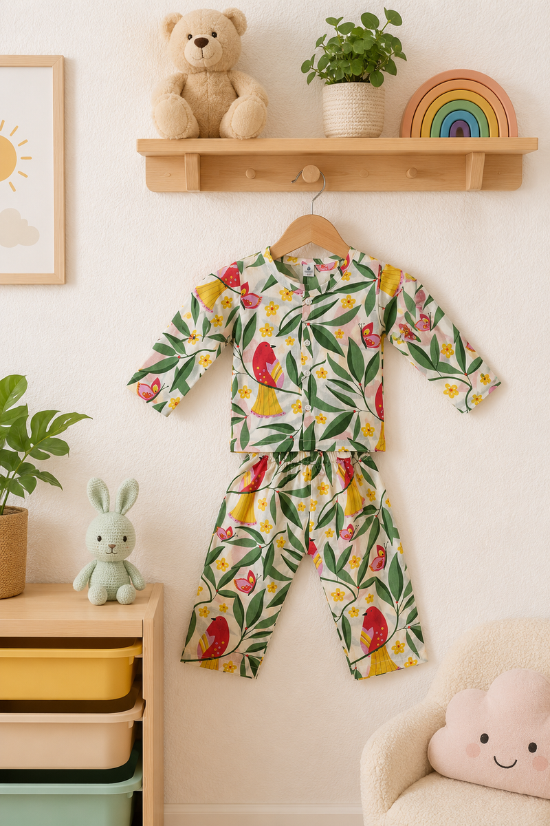 Sweet Birds - 100% Cotton Lightweight Cambric Soft Unisex Muslin Set for New Born to 6 Years