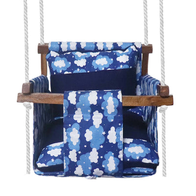 Blue Clouds - Baby Swing | Jhula | Wooden Base