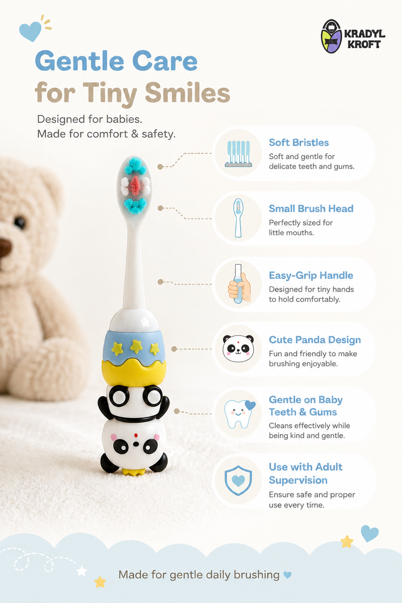 Animal Design Soft Tooth Brush for 2 to 6 Years - Design 8