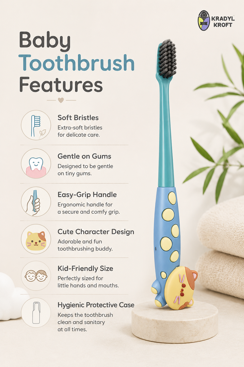 Animal Design Soft Tooth Brush for 2 to 6 Years - Design 3