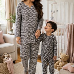 Grey Hex Mom and Baby Coord Set