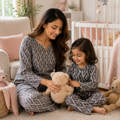 Grey Hex Mom and Baby Coord Set